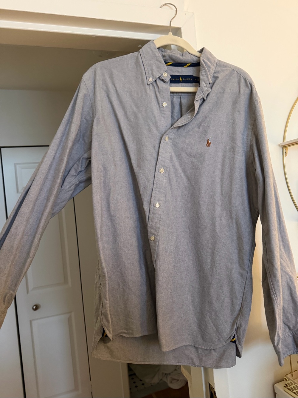 Ralph Lauren Light Blue Button-Down Oxford Shirt with Pony Logo
